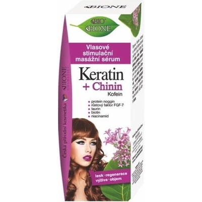 BC Bione Cosmetics Keratin + Chinin stimulujúce sérum na vlasy 215 ml