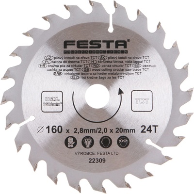 Festa Pilový kotouč na dřevo TCT 115mm 40 z 22,2mm 2,8mm