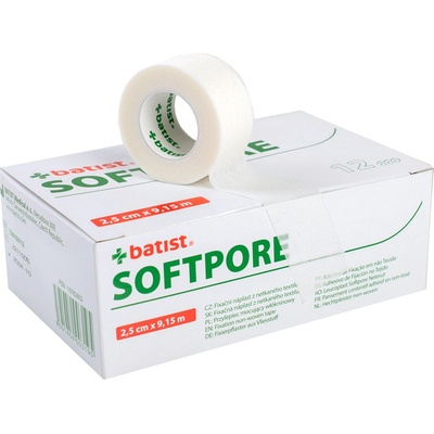 BATIST Medical a.s. Náplast z netkaného textilu SOFTPORE 2,5 cm x 9,15 m