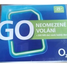 O2 GO SIM KARTA - kredit 25,- Kč Tarif NEOMEZENĚ