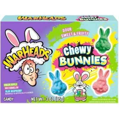 Warheads Bunnies kyselé žvýkací bonbony ovocné ve tvaru králíčků 85 g
