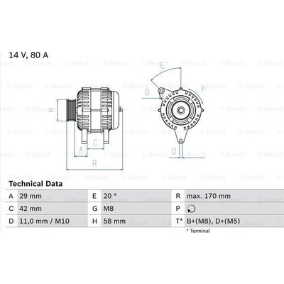 Alternátor BOSCH 0 986 081 000