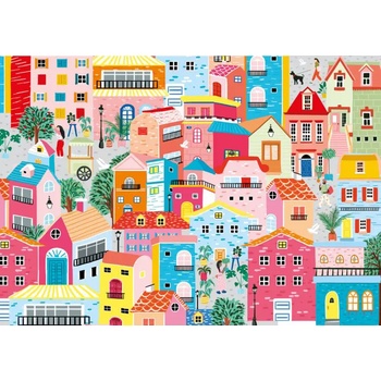 Magnolia - Puzzle Colorful Houses - 1 000 piese