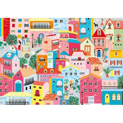 Magnolia - Puzzle Colorful Houses - 1 000 piese