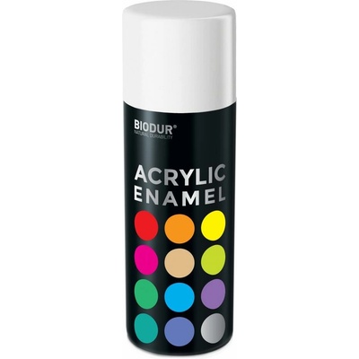 Biodur akrylový email v spreji 400 ml lesklá biela