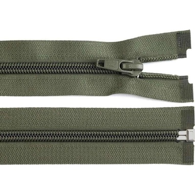 Spirálový zip, dělitelný - 65cm - khaki - WICO - BALENÍ 10 ks