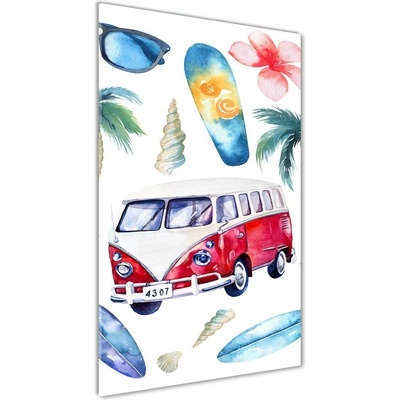 Vertikálny fotoobraz na skle Sada surfistov 50x100 cm