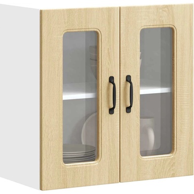 vidaXL Кухненски стенен шкаф със стъклена врата "Kalmar" дъб сонома, инженерно дърво (853670)