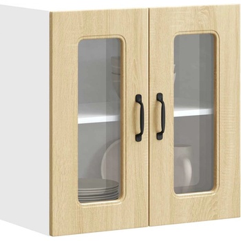 vidaXL Кухненски стенен шкаф със стъклена врата "Kalmar" дъб сонома, инженерно дърво (853670)