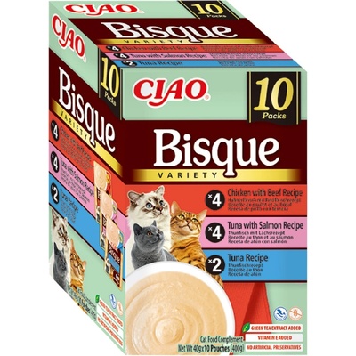 Ciao Bisque kuře hovězí / tuňák a losos / tuňák 10 x 40 g