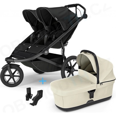 Thule Urban Glide 3 Double Black 2024 + korba Soft beige s adaptéry