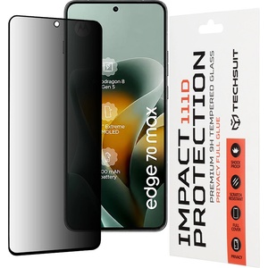 Techsuit Поверителен стъклен протектор Techsuit 111D Privacy Full Glue - Motorola Edge 70 Max - Черен
