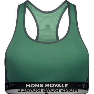 Mons Royale Дамски спортен сутиен Mons Royale Women's Sierra Sports Bra - Deep Jade / Dark Cypress - размер XL (115-1402-1415)