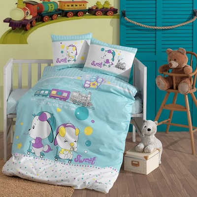 Бебешко спално бельо Ранфорс Бейби Блу