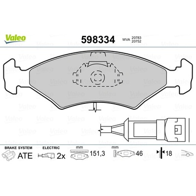 Sada brzdových platničiek kotúčovej brzdy VALEO 598334