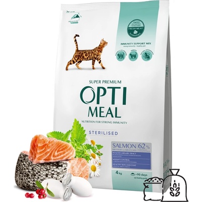 OPTIMEAL Superpremium pre kastrované mačky s lososem 4 kg