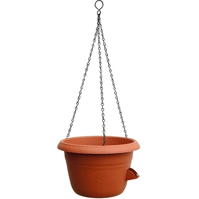 Plastia Květináč samozavlažovací závěsný Siesta pr.35 cm závěs řetízek terakota