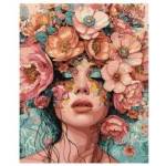 Ideyka Paint by Number Kit Girl in Flowers 40x50 AP0045