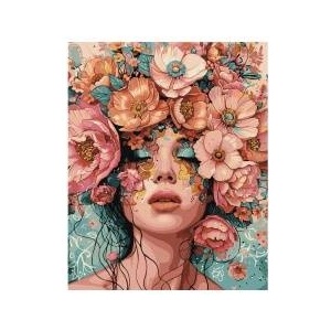 Ideyka Paint by Number Kit Girl in Flowers 40x50 AP0045