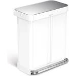simplehuman Бяло стоманено кошче за боклук 34+24 l за рециклиране/с педал Dual - simplehuman (CW2118)
