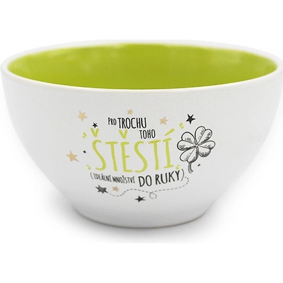Nekupto Snídaňová miska Pro štěstí 400 ml 13,2x7,2 cm