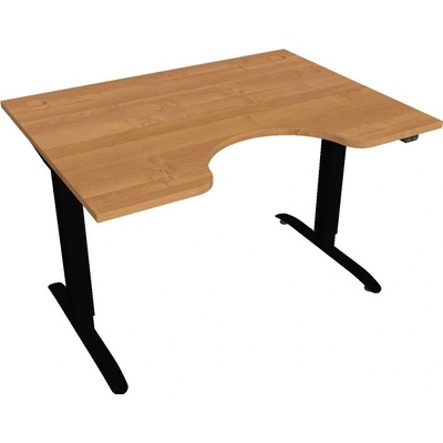 Hobis Office Pro psací stůl Motion MS ERGO 2 Šířka: 120 cm, Barva desky: olše, Barva kovu: černá RAL 9005 Šířka 120-180 cm / 27 barevných variant