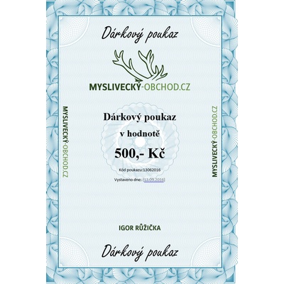 Dárkový poukaz v hodnotě 500,- Kč