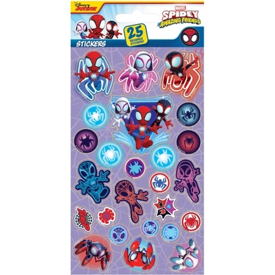 Znovupoužiteľné samolepky spidey sada 25 ks