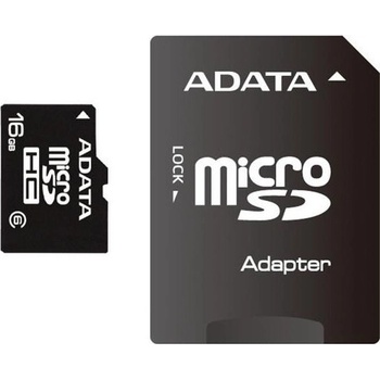 ADATA microSDHC 16GB class 6 + adapter AUSDH16GCL6-RA1