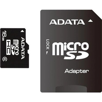ADATA microSDHC 16GB class 6 + adapter AUSDH16GCL6-RA1