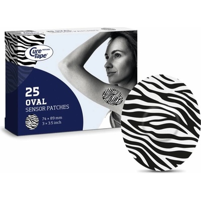 CureTape® Sensor Patches Art ochranné náplasti farba Zebra 25 ks