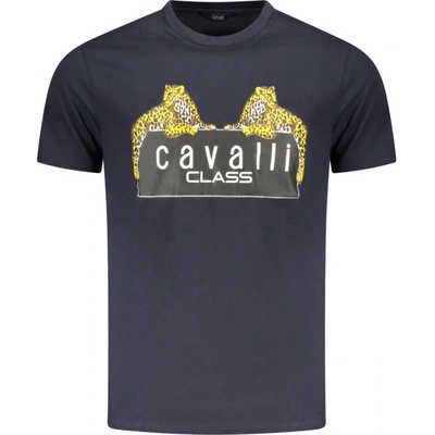 Cavalli class Тениска с къс ръкав за мъже cavalli class, Размер l, Цвят Синьо (txt60njd060_bl04502)