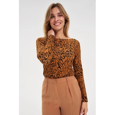 Moodo Топ с мотив кафяв Moodo Moodo | Bezhov Oranzhev | ЖЕНИ | XXL