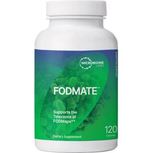 Microbiome Labs Ензимен комплекс - Подкрепа при FODMAP - при чувствителен и подут стомах, Fodmate, 2540 mg, 120 капсули (852363 (6935319) MRBLS)