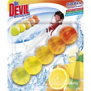 Dr. Devil Д-р Девил Тоалетна БиЦВЕТНА 5-ТОПЧИЦА Лимонена свежест (4930929)