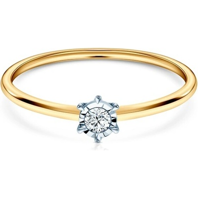 Savicki Zásnubný prsteň dvojfarebné zlato diamant SAVR77848 YW