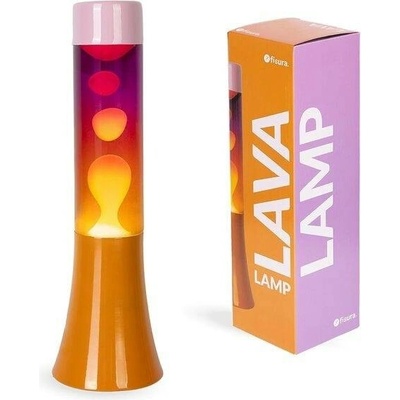 Fisura - Růžová lávová lampa s oranžovou základnou a sklem s unikátním gradientním efektem. Retro