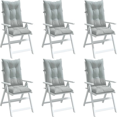 vidaXL Възглавници за стол 6 бр меланж светлосиви 120x50x7 см плат (4002348)