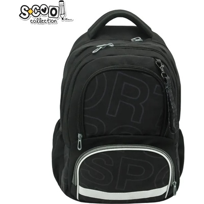 S-Cool Ученическа eргономична раница SCOOL ПРЕМИУМ, черна