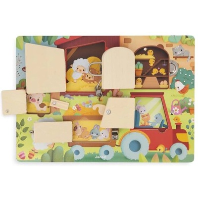 Janod Ферма Дървена дъска със заключалки