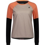 Mons Royale Дамска фланелка с дълъг ръкав за колоездене Mons Royale Women's Tarn Merino Bike Wind Jersey Cycling jersey - Cinder / Sun Orange / Black (156-2459-0512)