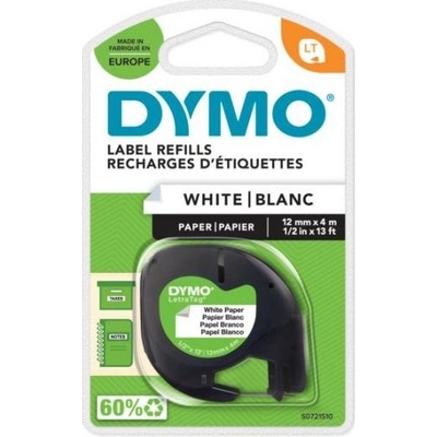 Páska do tlačiarne štítkov DYMO, 59421, S0721500, 12mm, 4m, čierna tlač/biely podklad, Let 59421