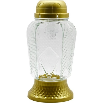 Madona solární LED hřbitovní lampa zlatá 11,5x21,5 cm