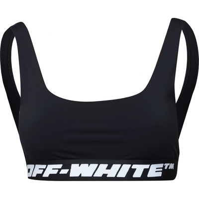 OFF WHITE Women's Logo Band Non Wired Low Impact Sports Bra - Black No Color
