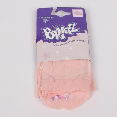 Детски чорапогащник в цвят пудра с апликирани надписи