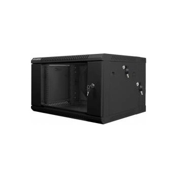 Lanberg Стенен шкаф с плосък пакет, Lanberg, 6U/600x600mm 19, черен