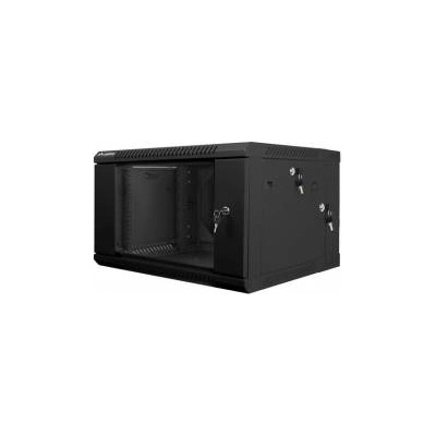 Lanberg Стенен шкаф с плосък пакет, Lanberg, 6U/600x600mm 19, черен