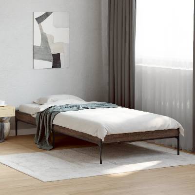 zahrada-XL 845030 Rám postele hnědý dub kompozitní dřevo a kov