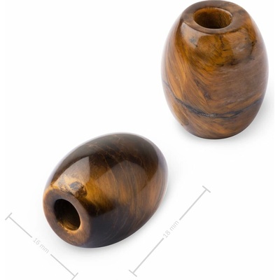 Korálek soudek z minerálu Tygří oko s velkým průtahem pro Macramé 18x16 mm - 1 ks – Hledejceny.cz