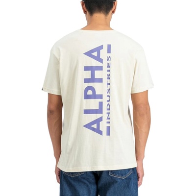 Alpha Industries Backprint T tričko pánske vintage white